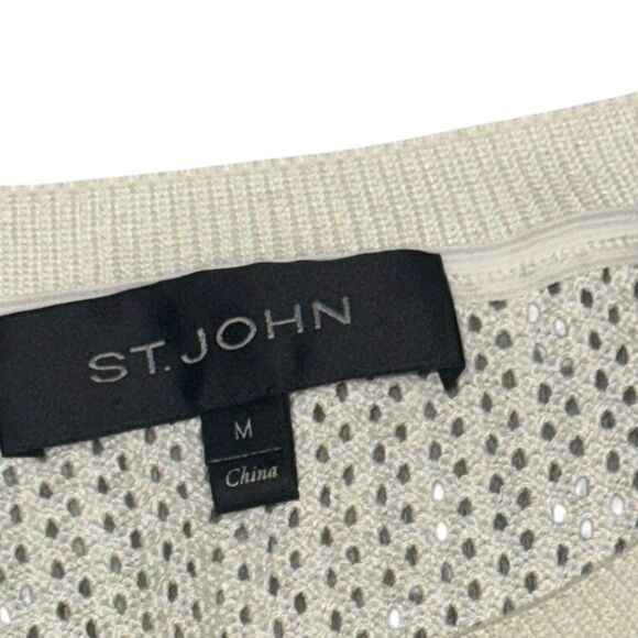 Women’s ST. JOHN Wool & Cashmere blend round neck black & white Sweater medium - Picture 6 of 9